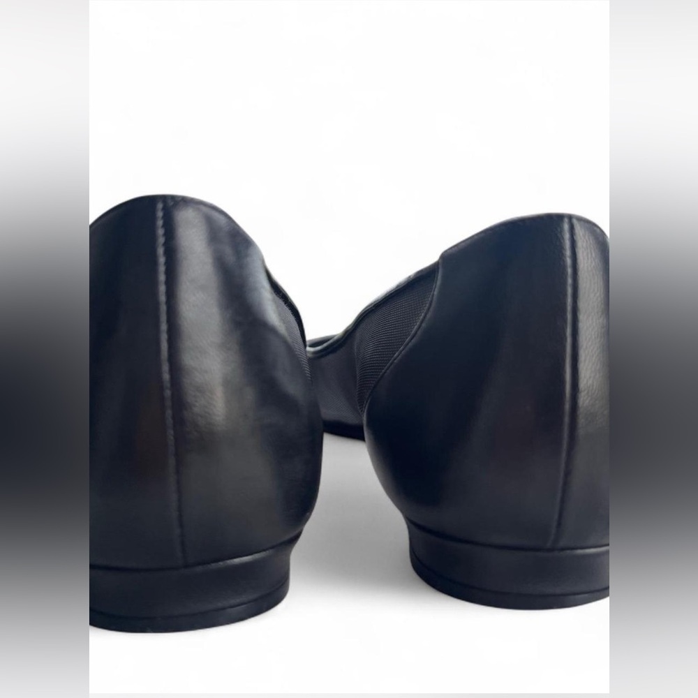 Manolo Blahnik Black Leather and Mesh Flats - Picture 8 of 10